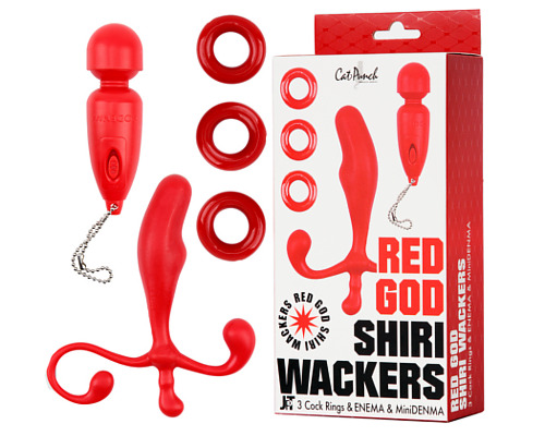 CatPunch RED GOD SHIRI WACKERS 3CockRING & ENEMA & MiniDENMA KIT
