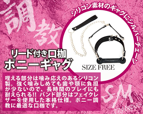 調教　リード付き口枷　ポニーギャグ